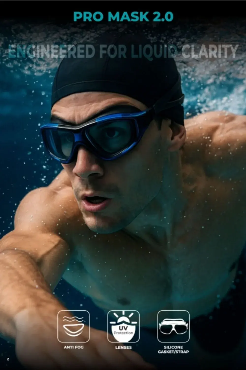 Swimming cap and glasses